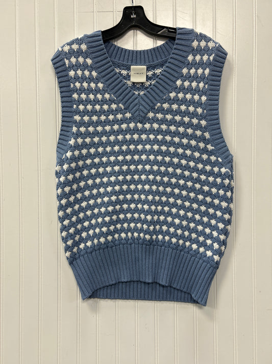 Vest Sweater By Varley In Blue & White, Size:M