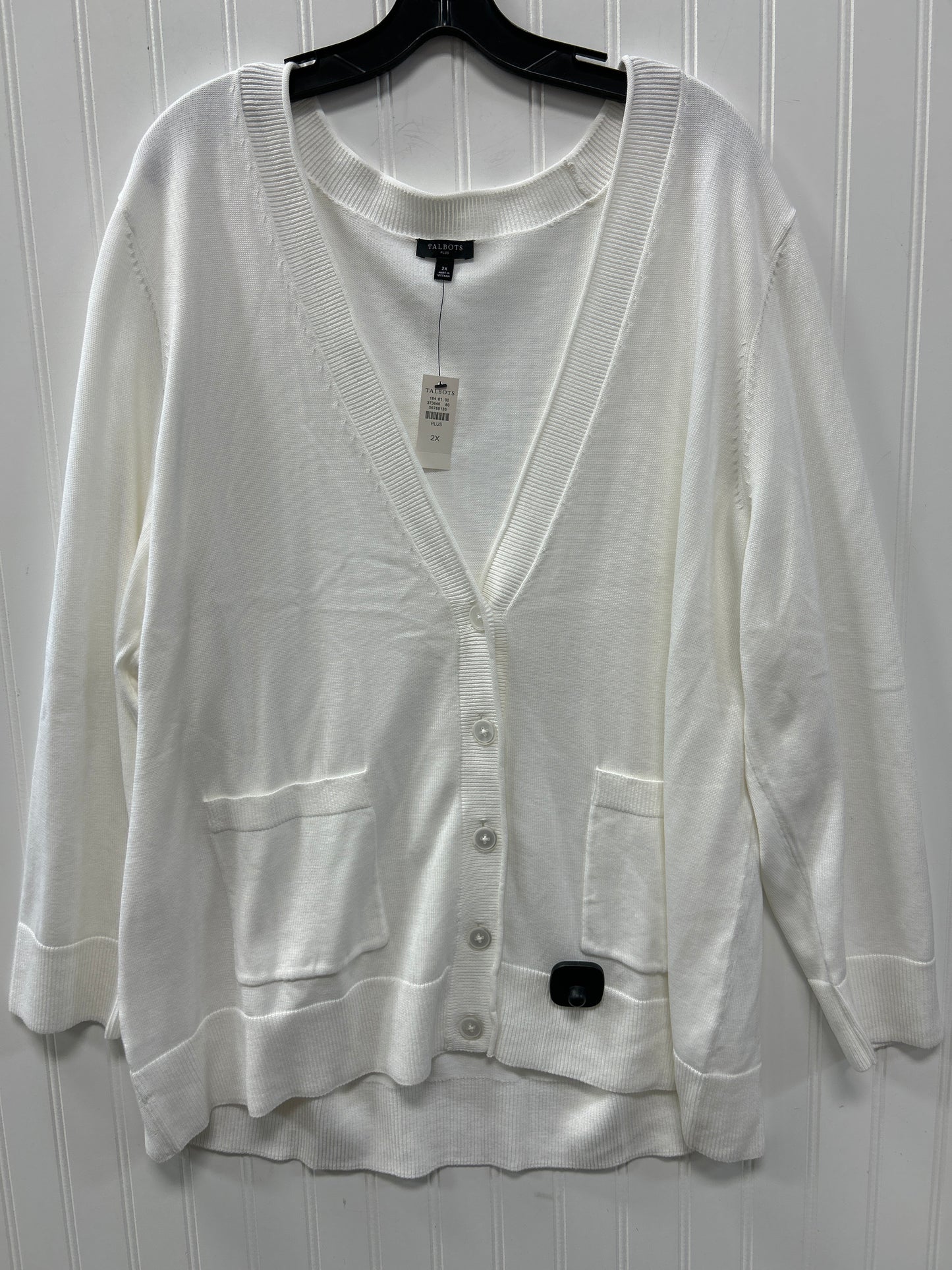 Cardigan By Talbots In White, Size:2X