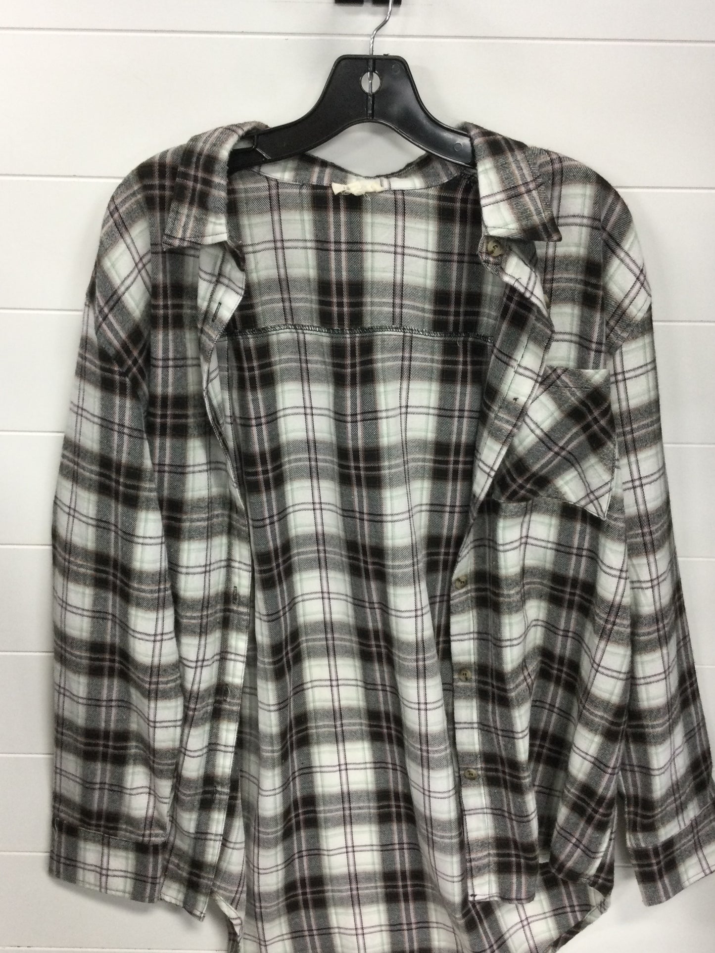 Top Ls By La Miel In Plaid Pattern, Size:S