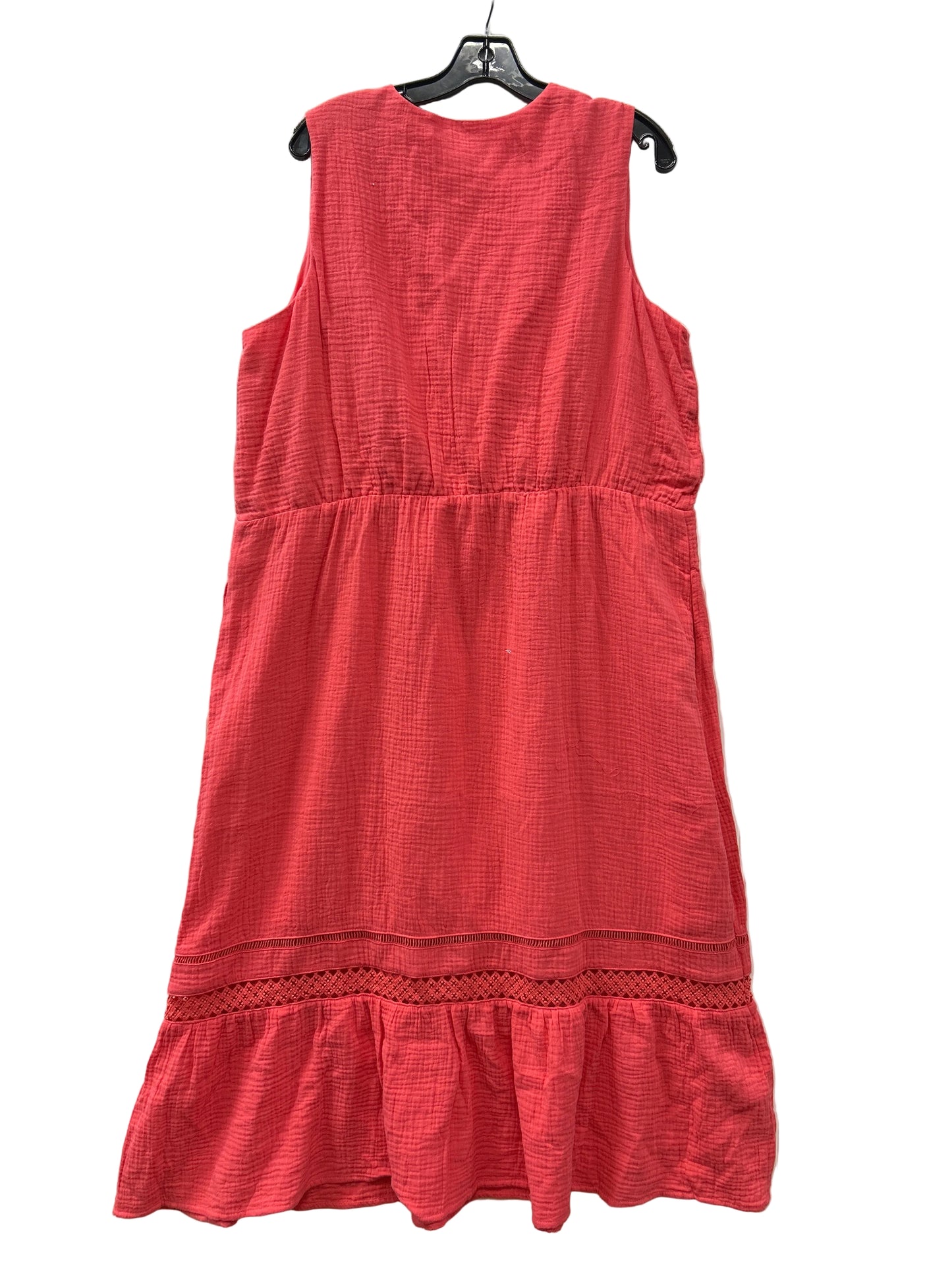Dress Casual Maxi By Isaac Mizrahi Live Qvc In Coral, Size:Xl