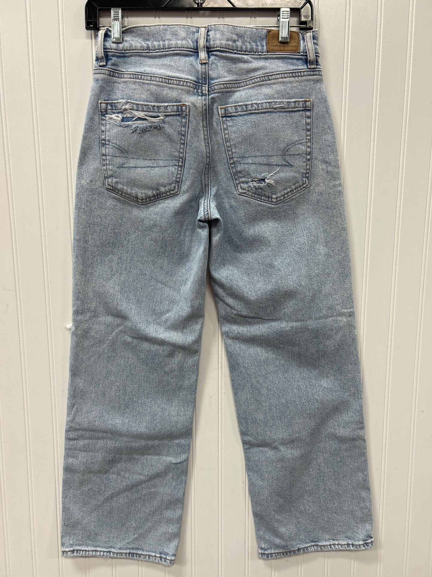 Jeans Straight By American Eagle In Blue Denim, Size:2
