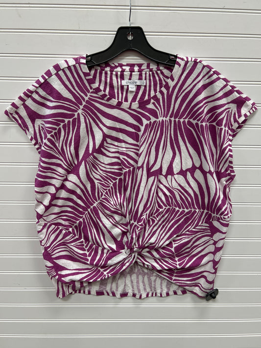 Top Ss By Chicos In Purple & White, Size:M