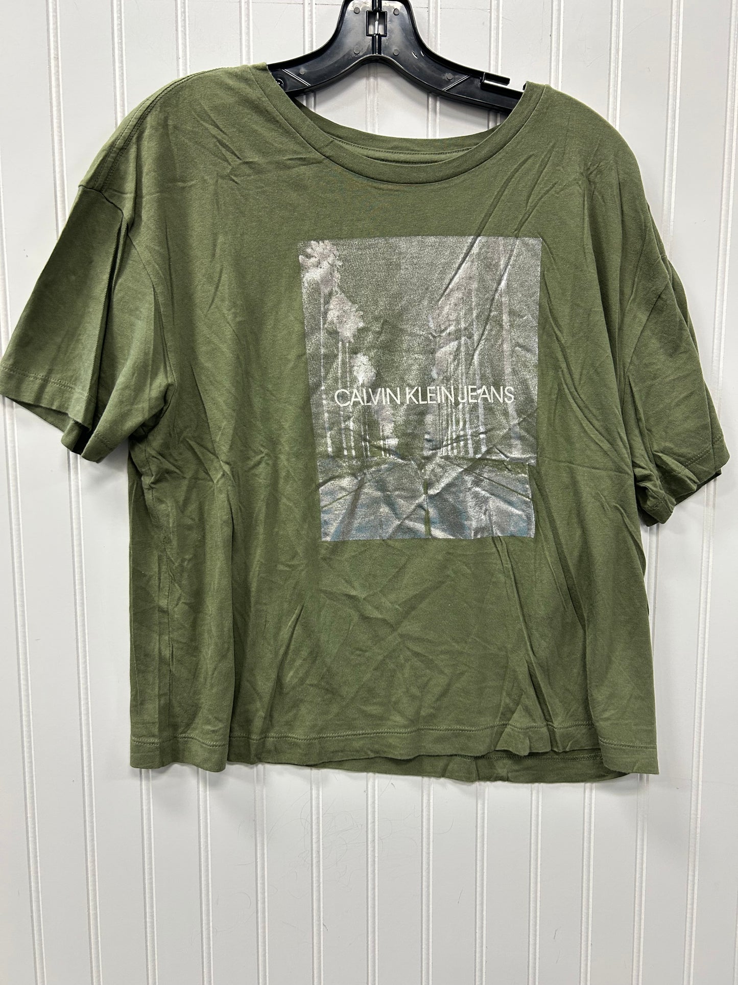 Top Ss By Calvin Klein In Green, Size:L