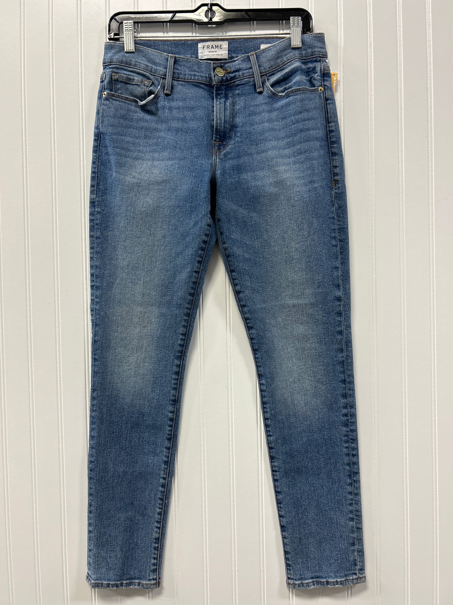 Jeans Skinny By Frame In Blue Denim, Size:4