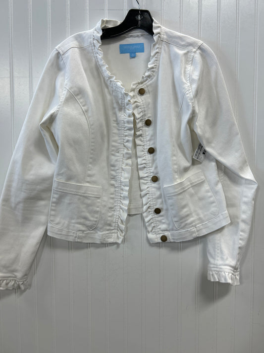 Jacket Denim By Draper James Rsvp In White Denim, Size:M