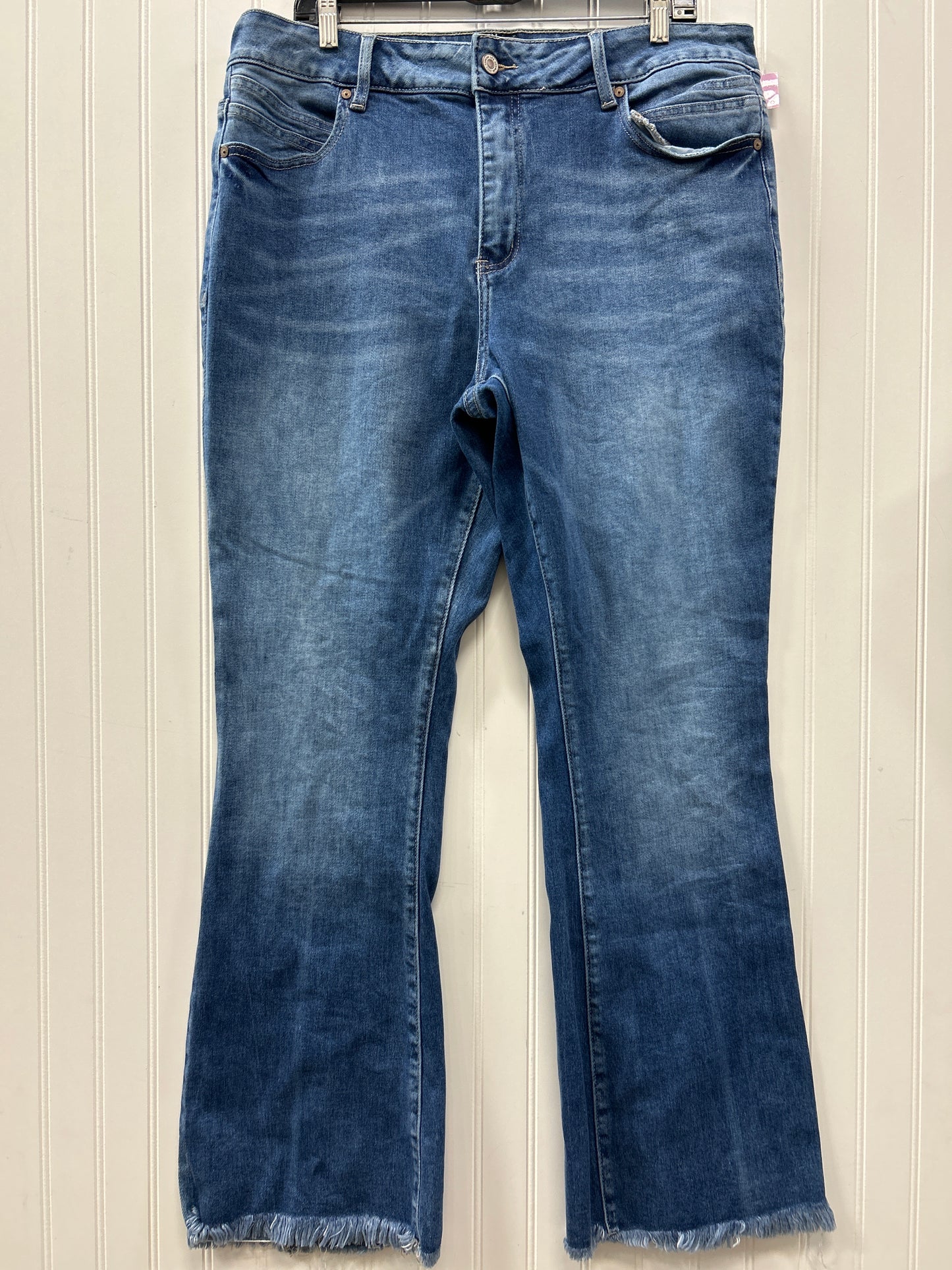 Jeans Flared By Kancan In Blue Denim, Size:18