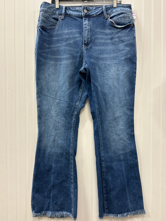 Jeans Flared By Kancan In Blue Denim, Size:18