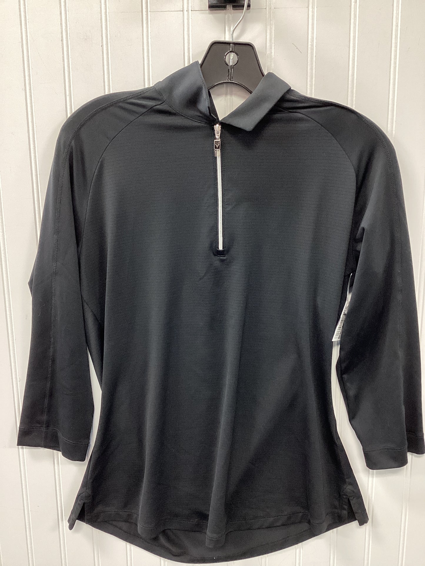 Athletic Top Ls Collar By Callaway In Black, Size:M
