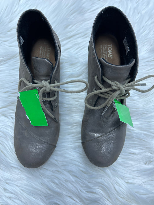 Boots Ankle Heels By Toms In Grey, Size:9