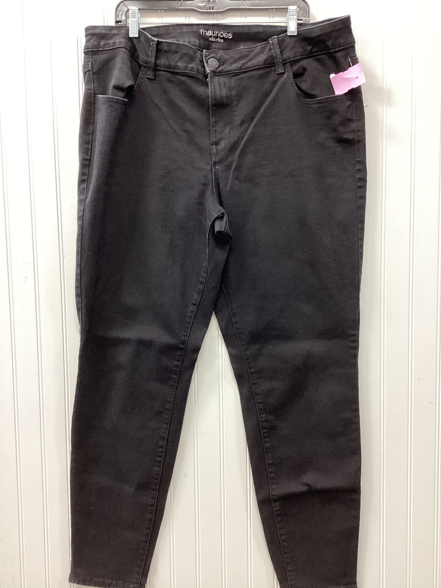 Jeans Straight By Maurices In Black Denim, Size:20