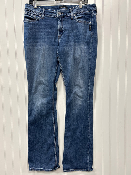 Jeans Boot Cut By Silver In Blue Denim, Size:10