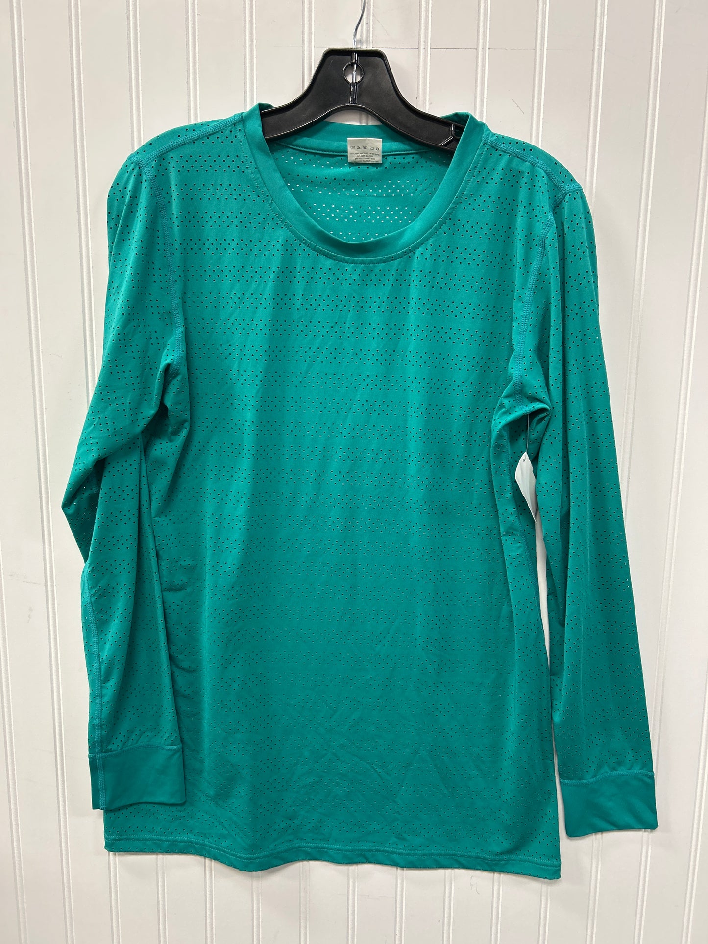 Athletic Top Ls Crewneck By Zyia In Teal, Size:L