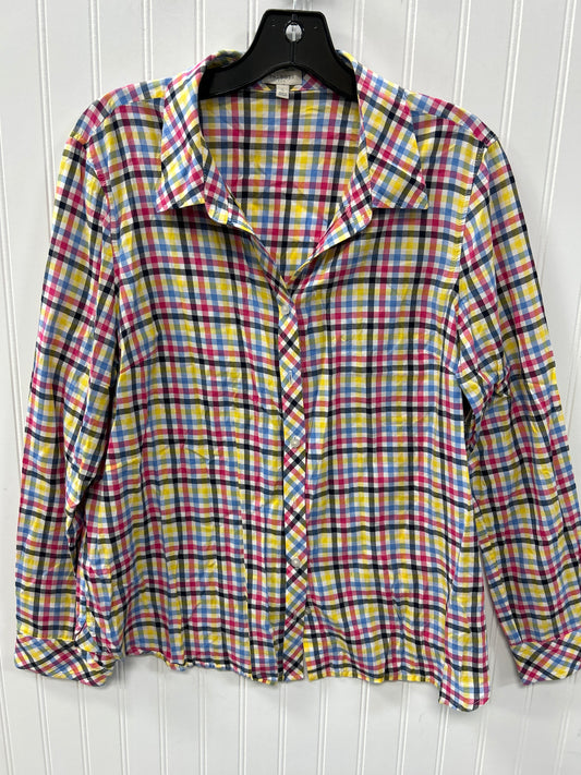 Top Ls By Talbots In Plaid Pattern, Size:L