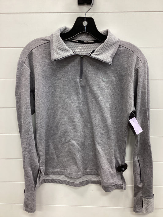 Athletic Top Ls Collar By Nike Apparel In Grey, Size:S