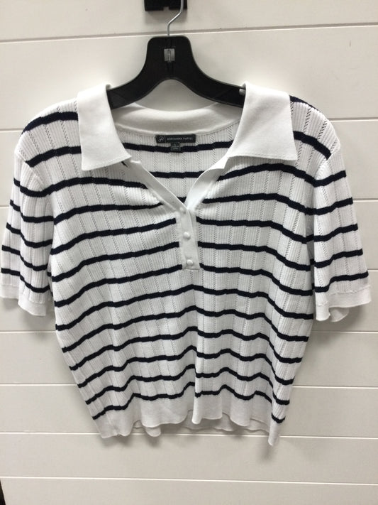 Top Ss By Adrianna Papell In Blue & White, Size:L