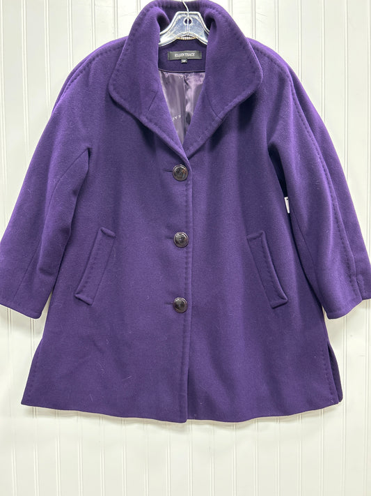 Coat Wool By Ellen Tracy In Purple, Size:14P