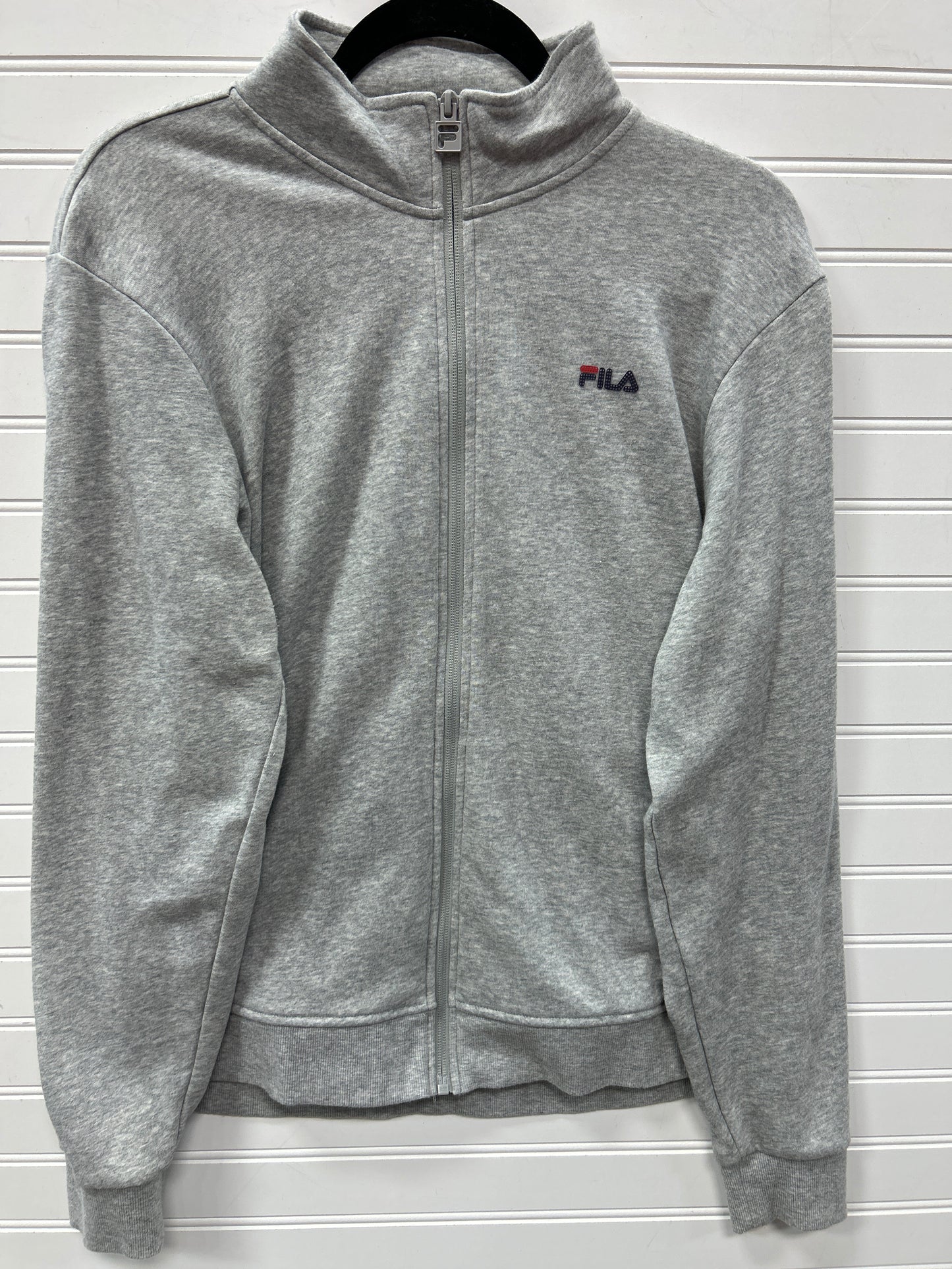 Athletic Top Ls Collar By Fila In Grey, Size:L