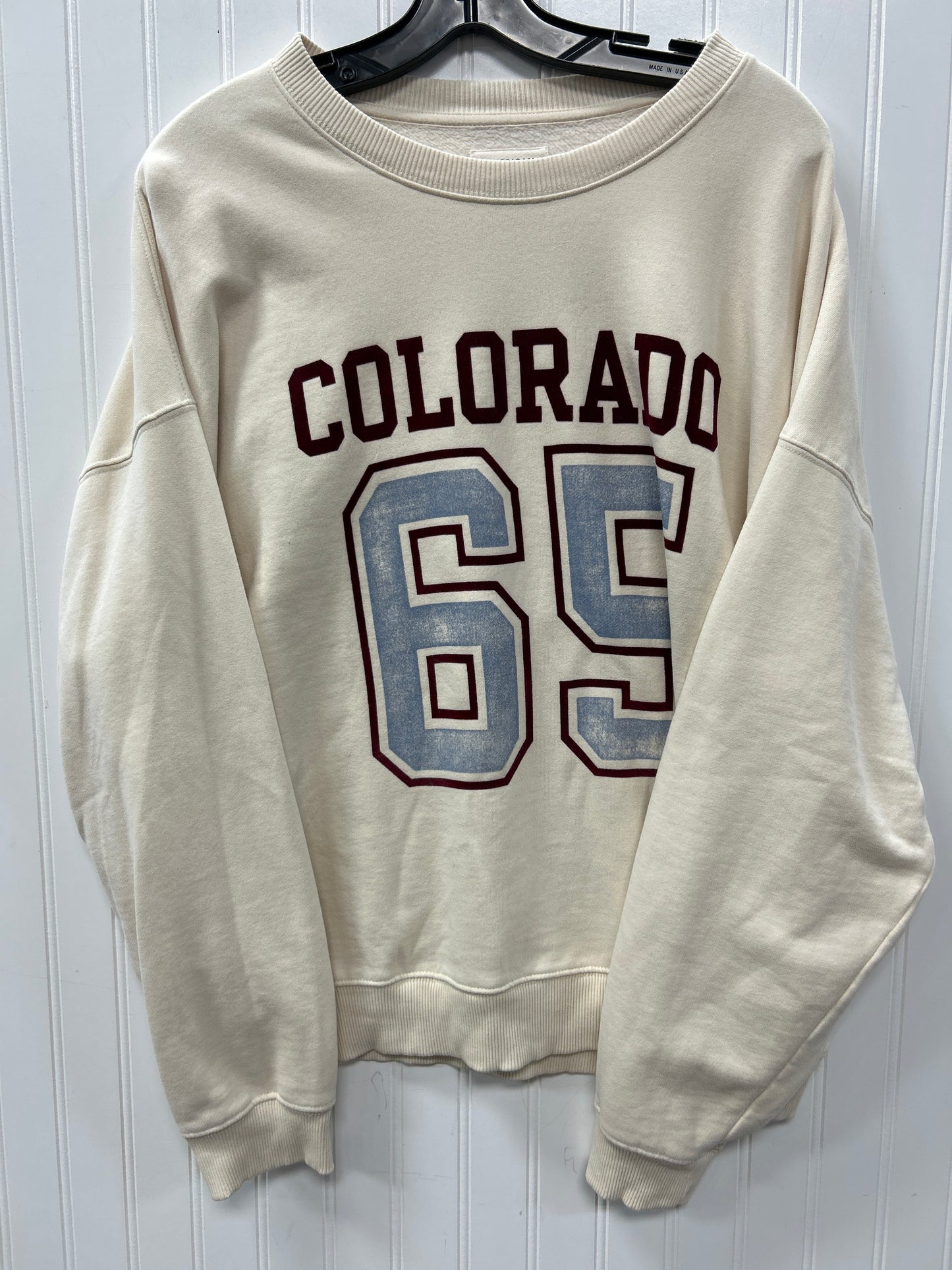 Sweatshirt Crewneck By American Eagle In Cream, Size:L