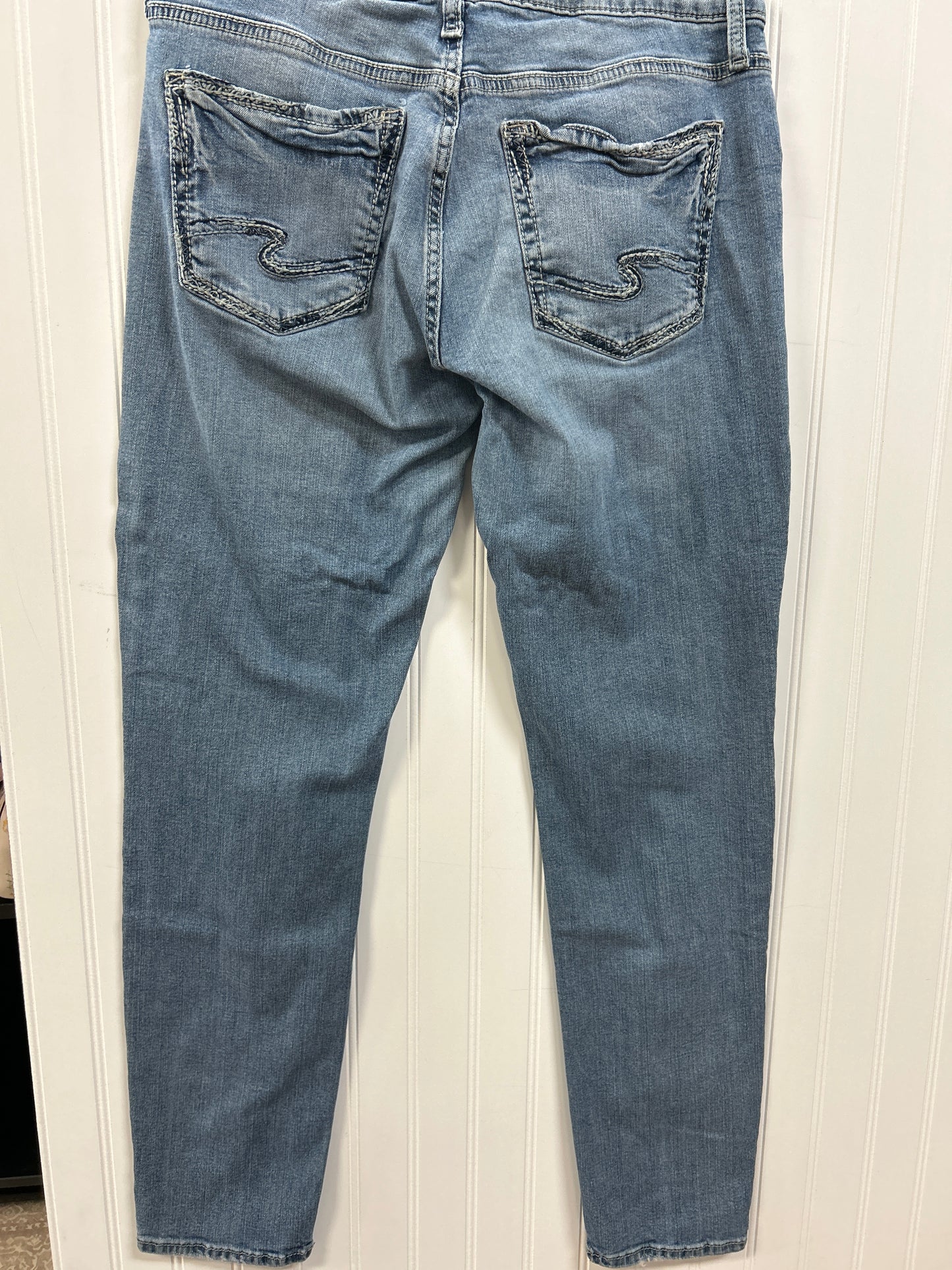 Jeans Skinny By Silver In Blue Denim, Size:14