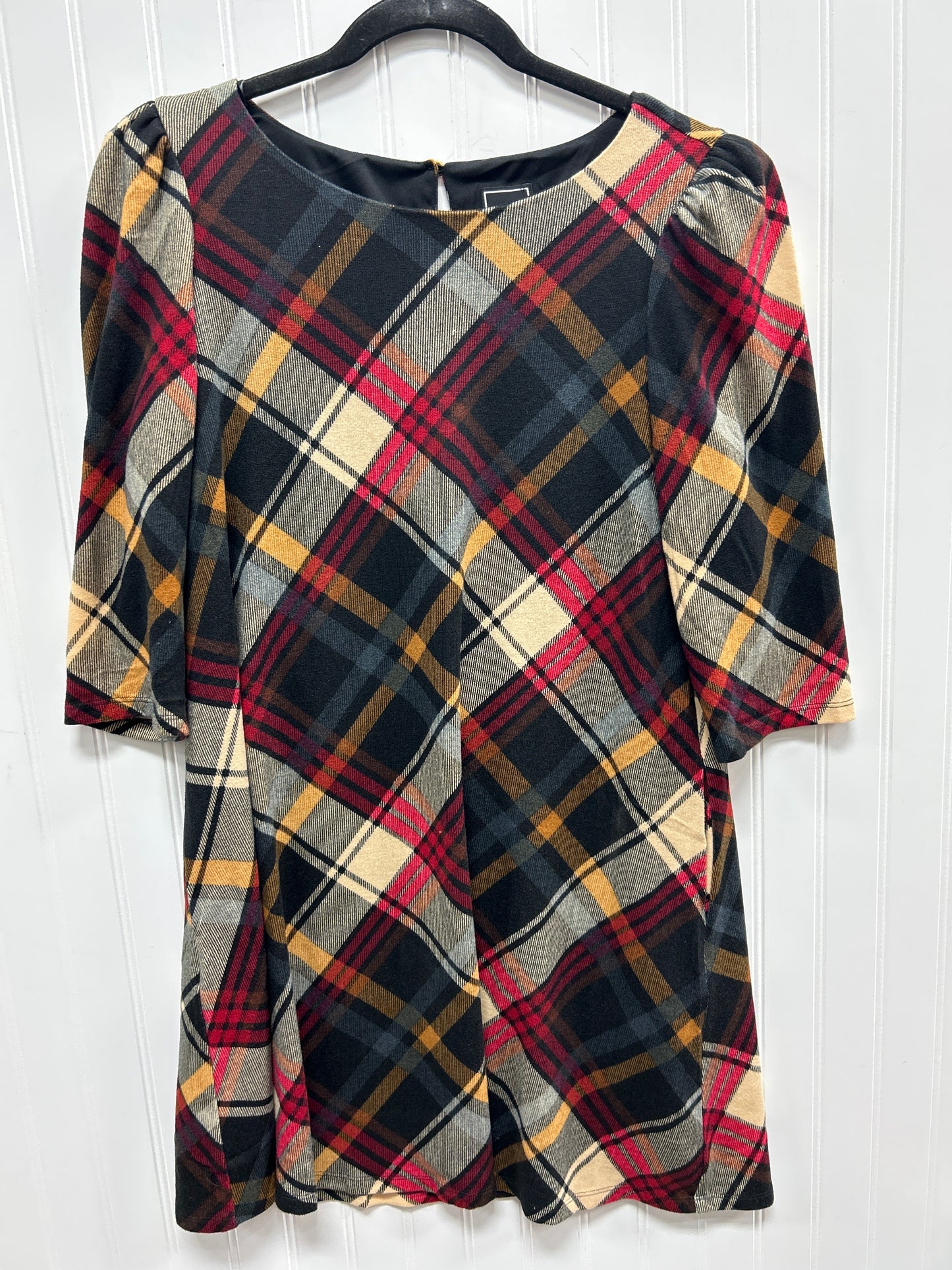 Dress Casual Midi By Cmc In Plaid Pattern, Size:Lp