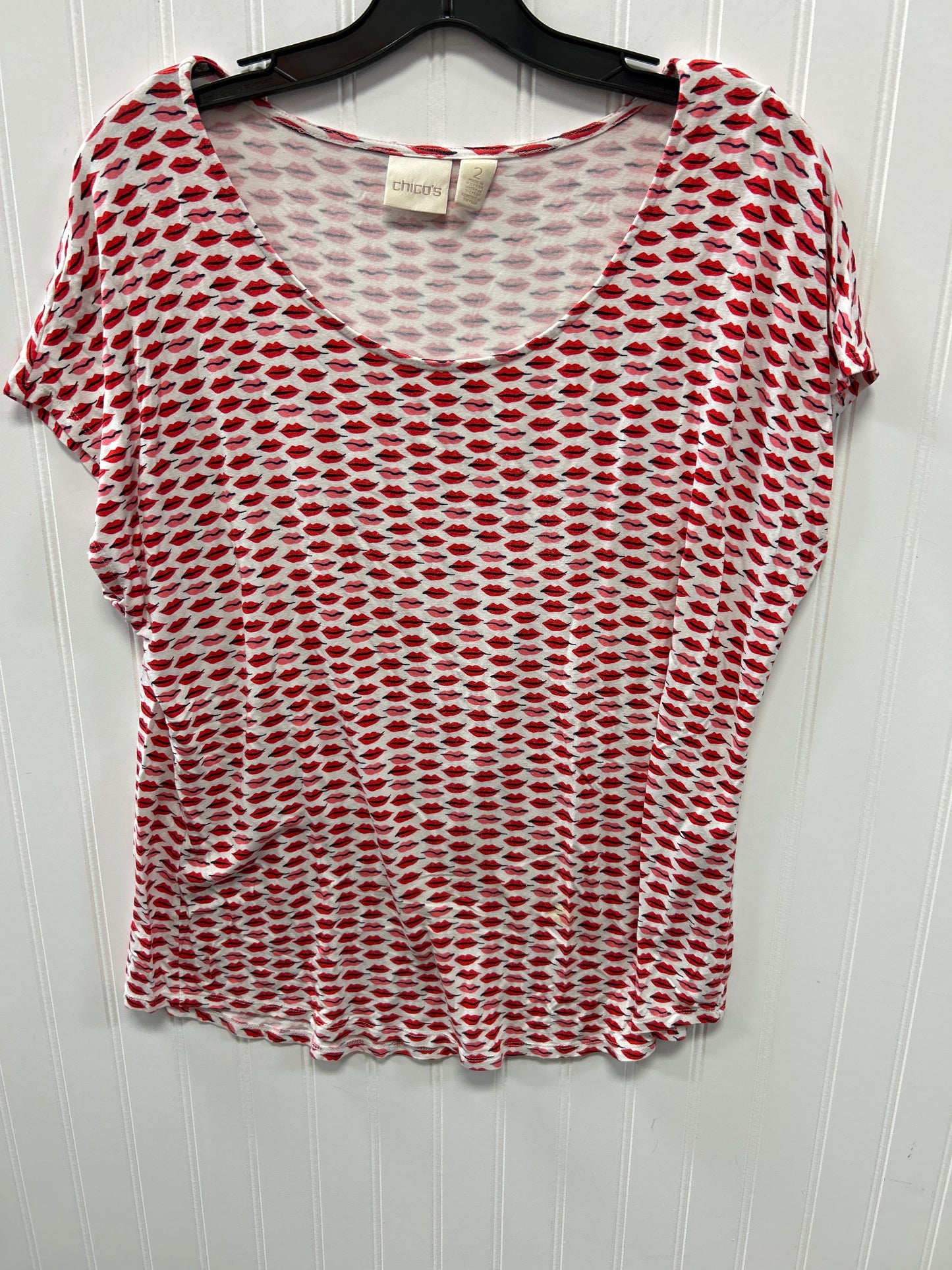 Top Ss By Chicos In Red & White, Size:M