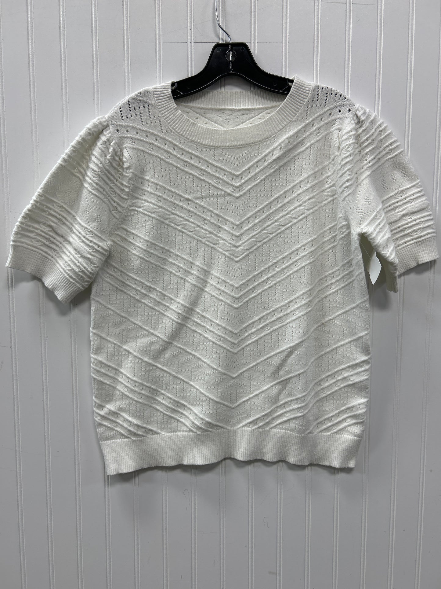 Sweater Ss By Clothes Mentor In White, Size:L