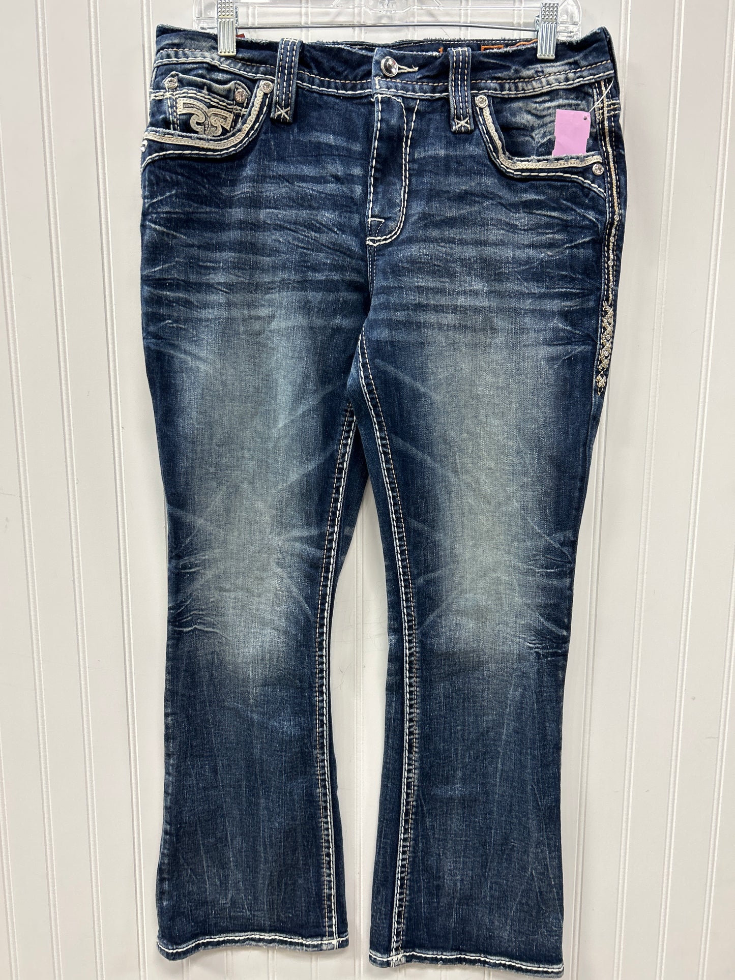 Jeans Boot Cut By Rock Revival In Blue Denim, Size:8