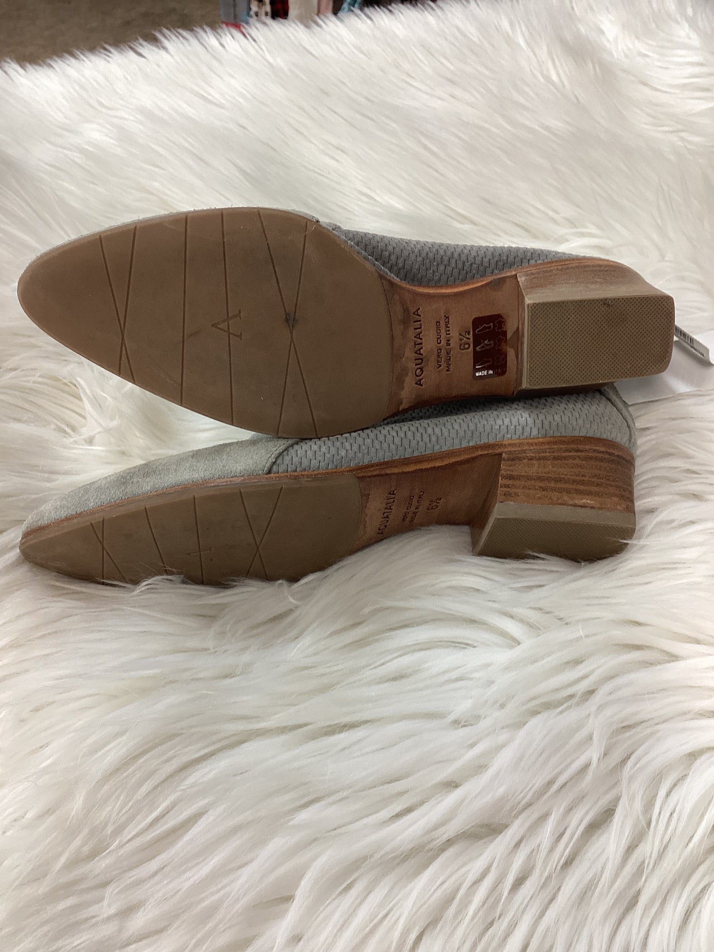 Boots Ankle Flats By Aquatalia In Grey, Size:6.5