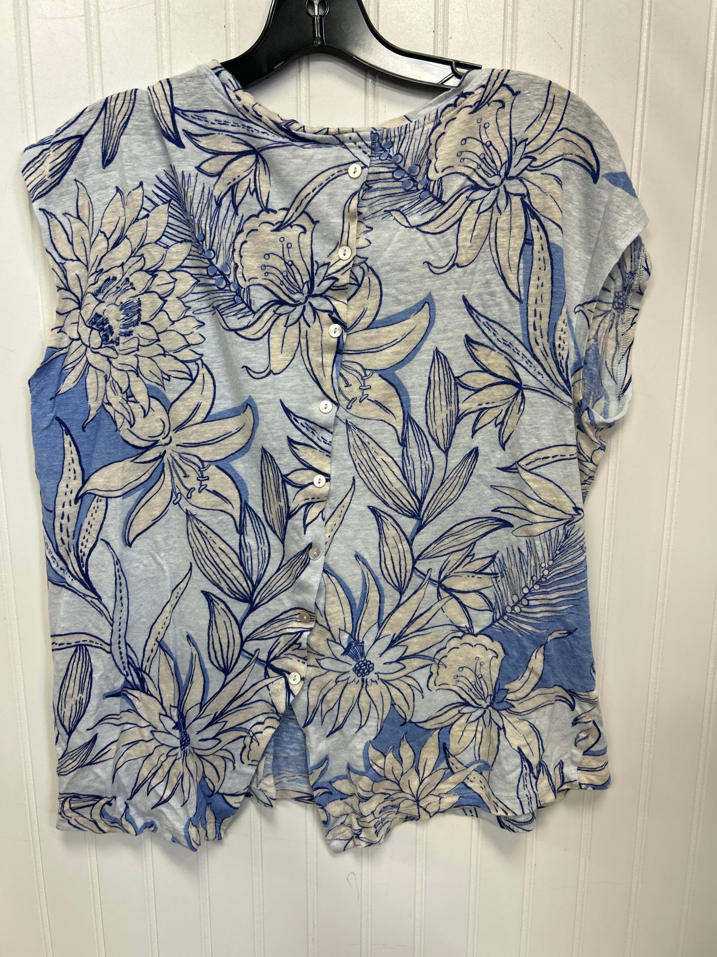 Top Sleeveless By Halston In Blue, Size:Xl