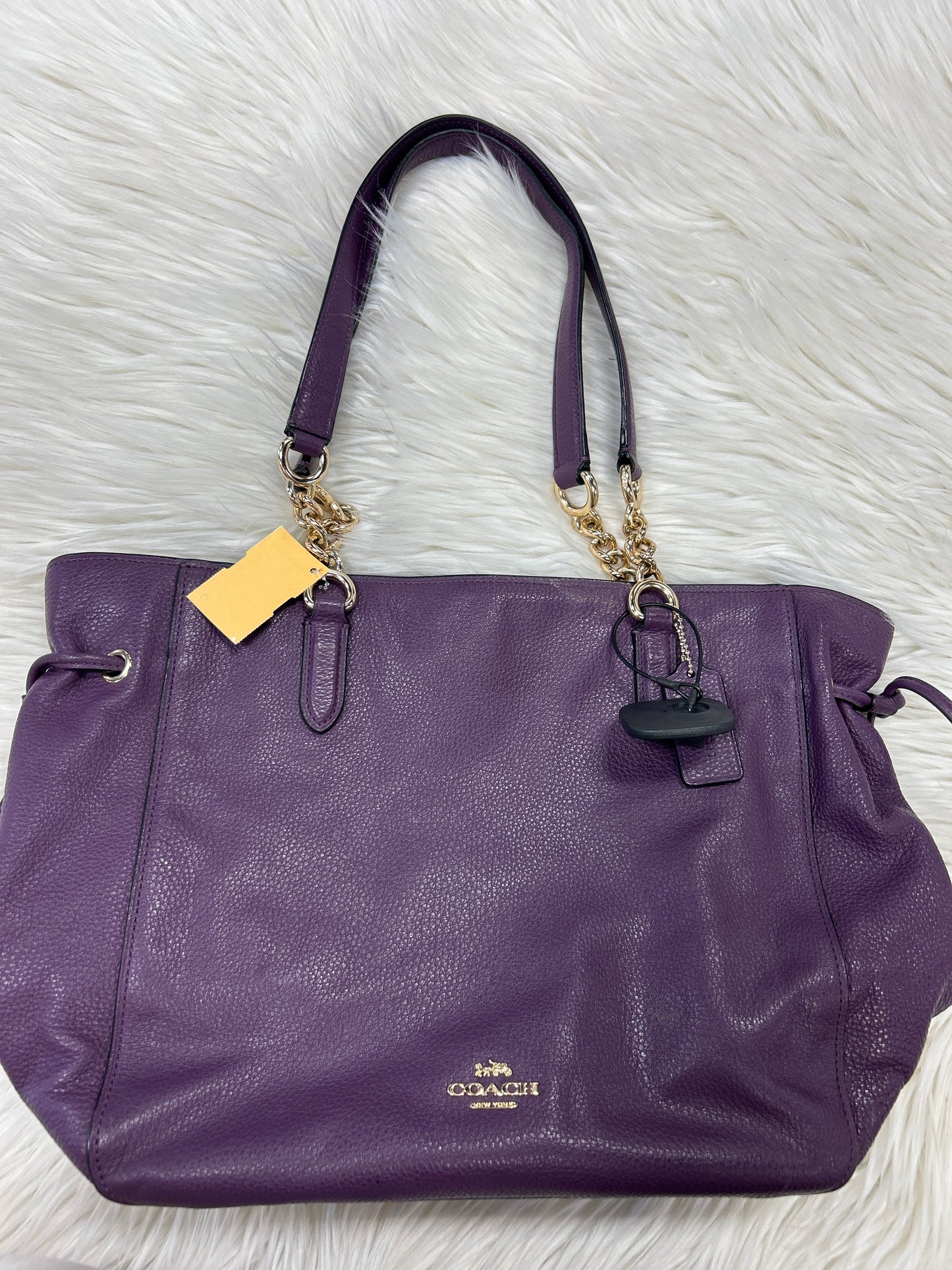 Handbag Designer By Coach In Purple, Size:Large