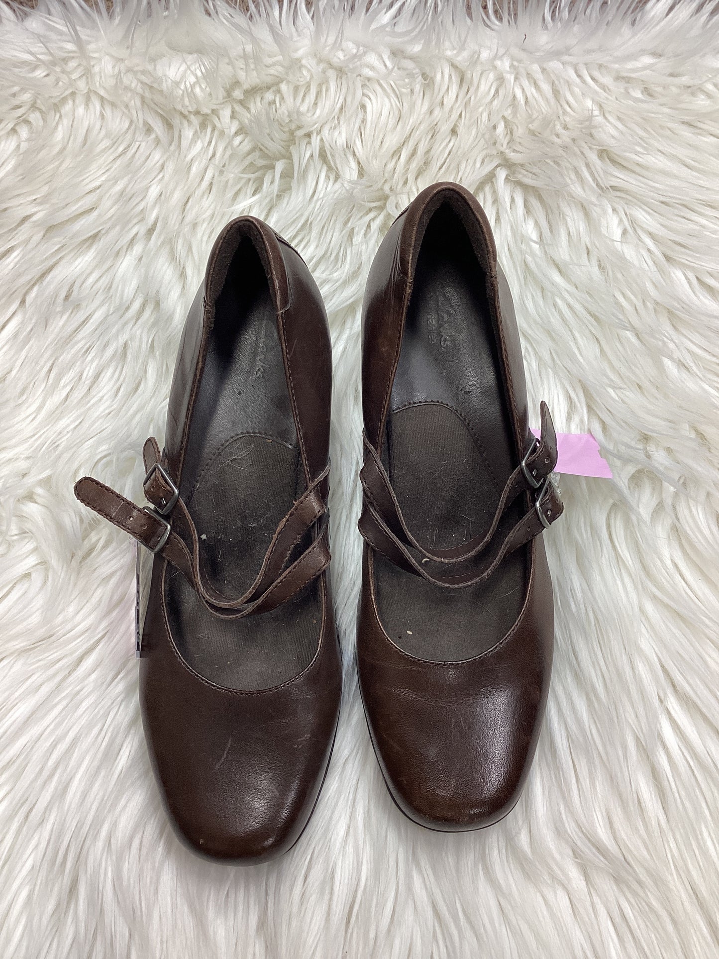 Shoes Heels Block By Clarks In Brown, Size:10