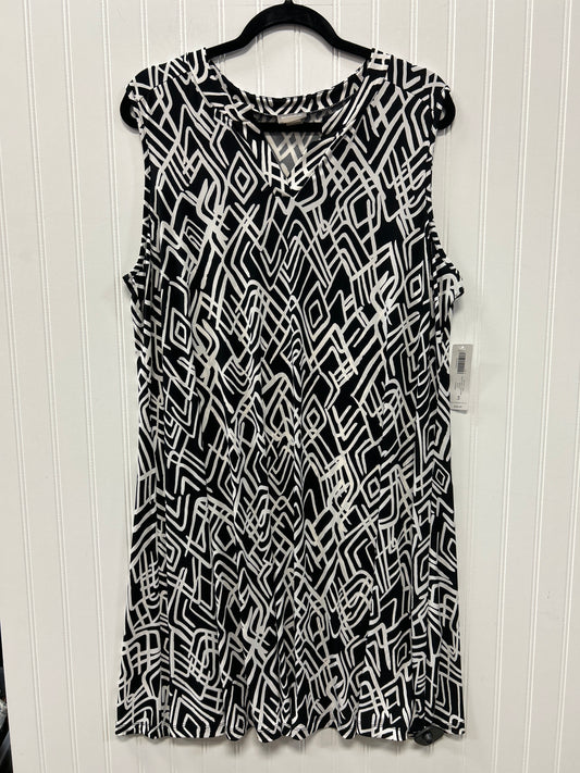 Dress Casual Midi By Chicos In Black & White, Size:Xl