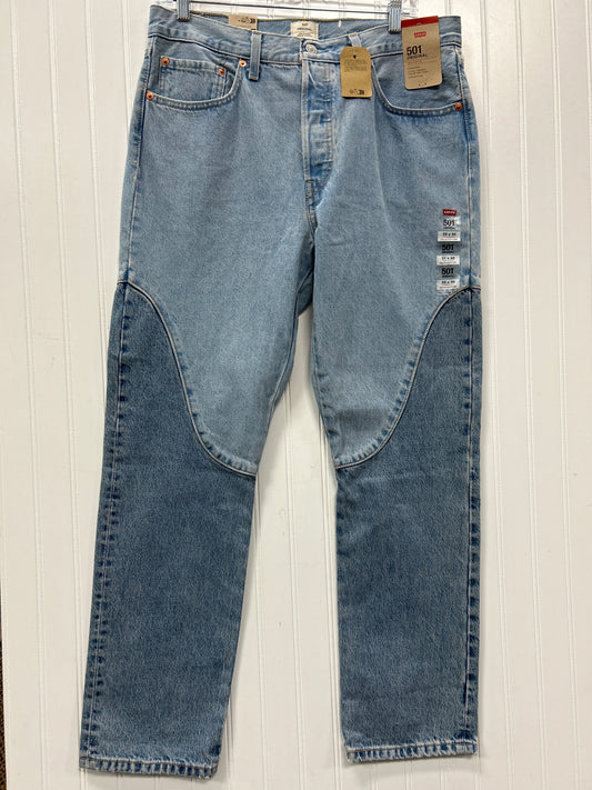 Jeans Straight By Levis In Blue Denim, Size:12