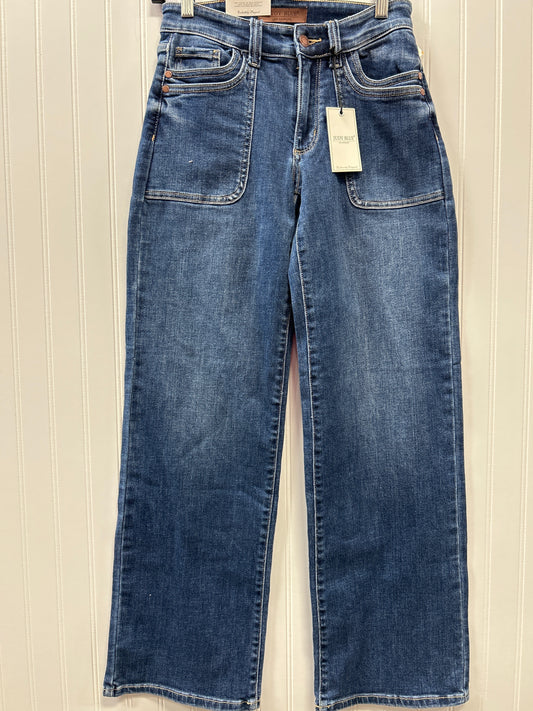 Jeans Wide Leg By Judy Blue In Blue Denim, Size:2