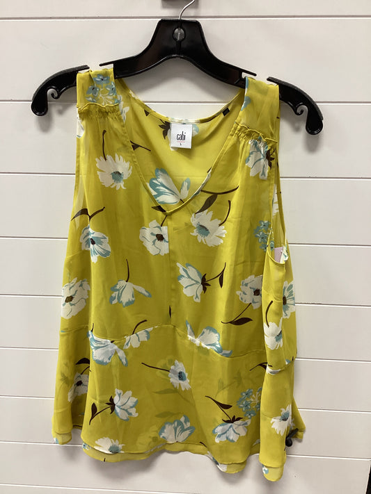 Top Sleeveless By Cabi In Yellow, Size:L