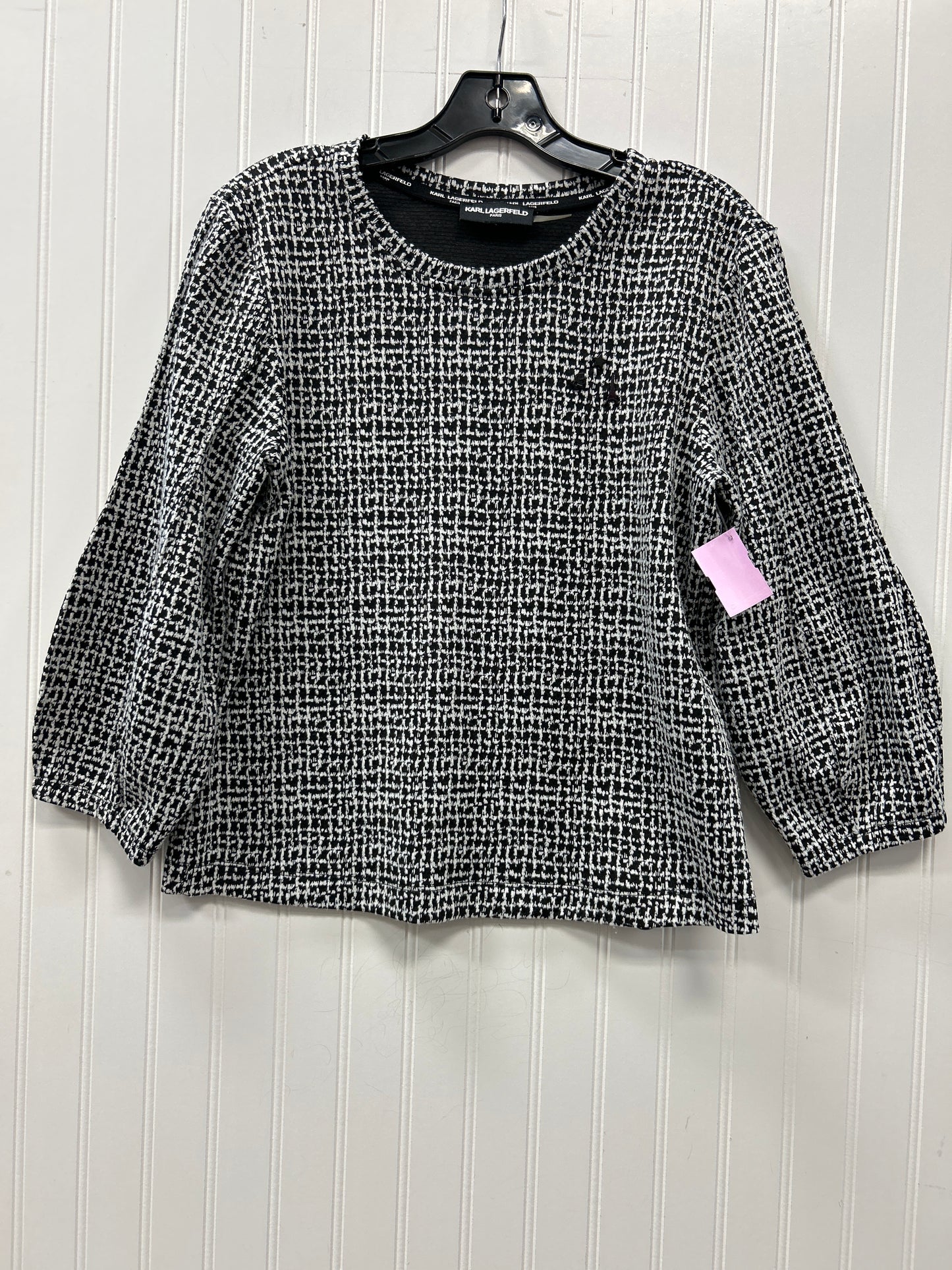 Top Ls Designer By Karl Lagerfeld In Black & White, Size:S