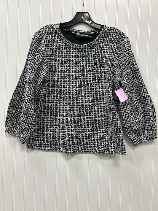 Top Ls Designer By Karl Lagerfeld In Black & White, Size:S