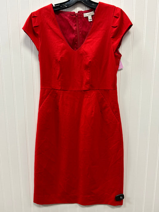 Dress Work By J. Crew In Red, Size:4
