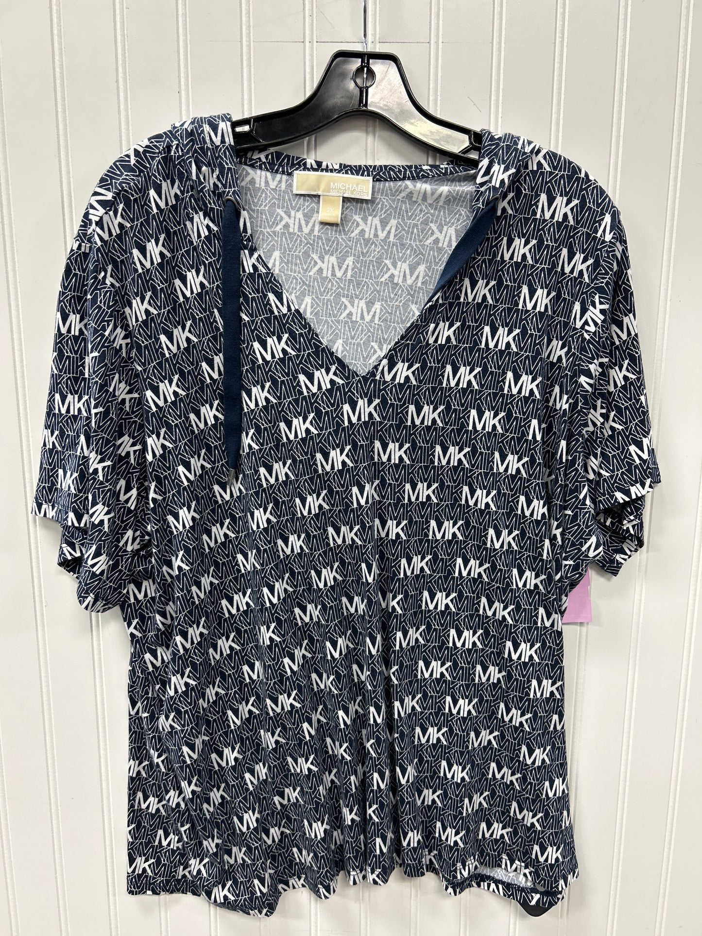 Top Ss By Michael By Michael Kors In Blue, Size:2X