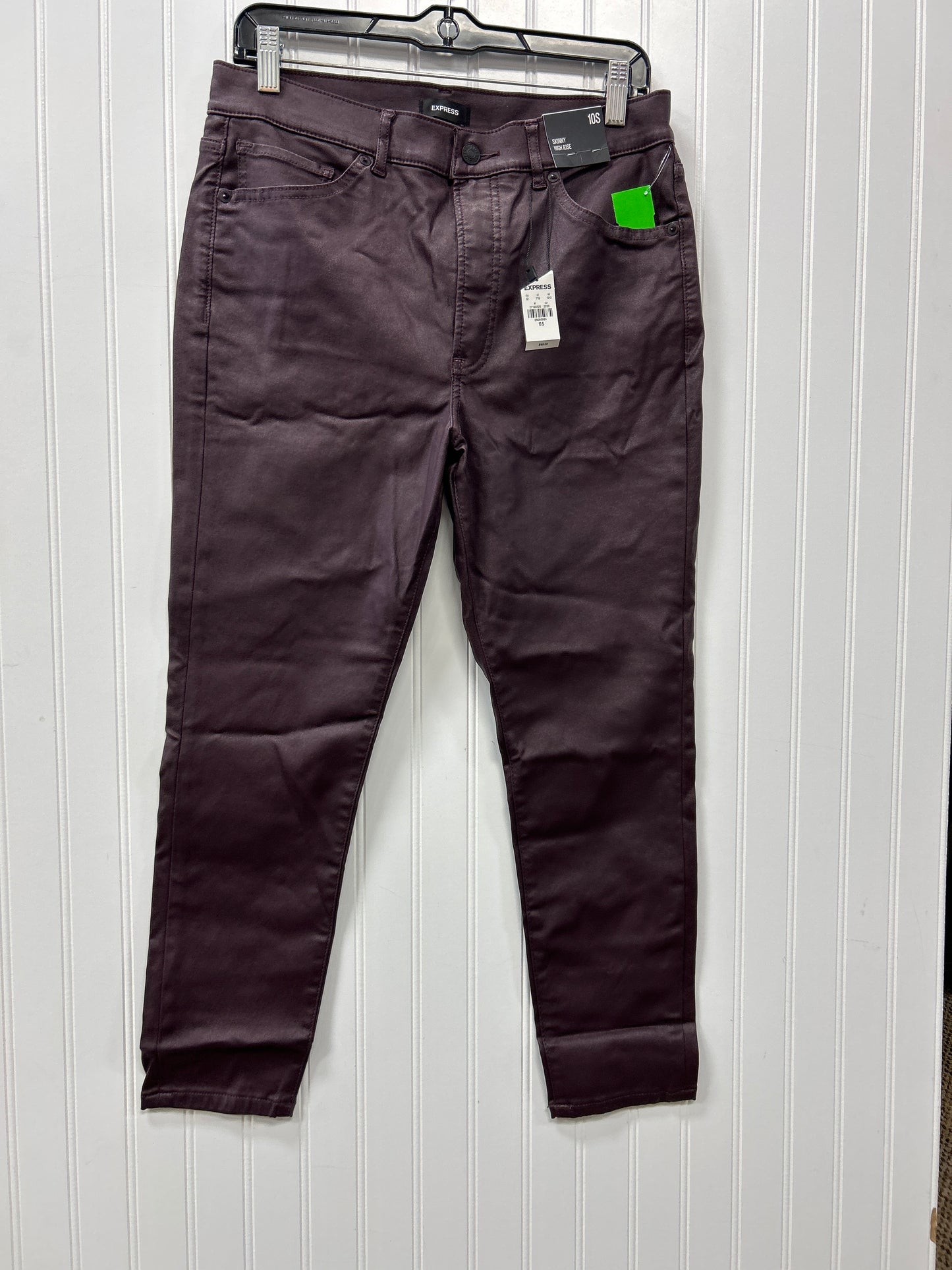 Jeans Skinny By Express In Purple Denim, Size:10