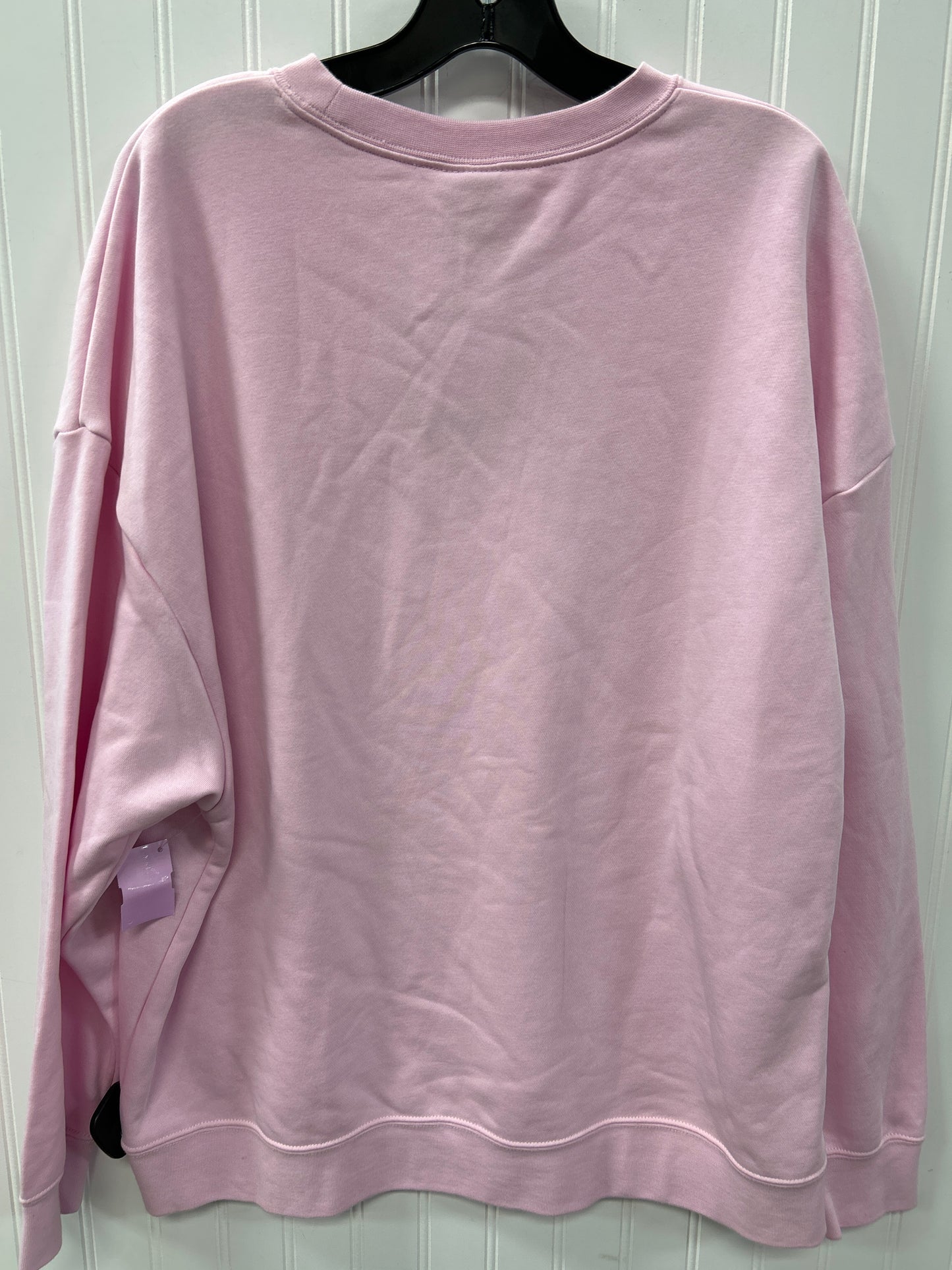 Athletic Top Ls Crewneck By Nike Apparel In Pink, Size:L