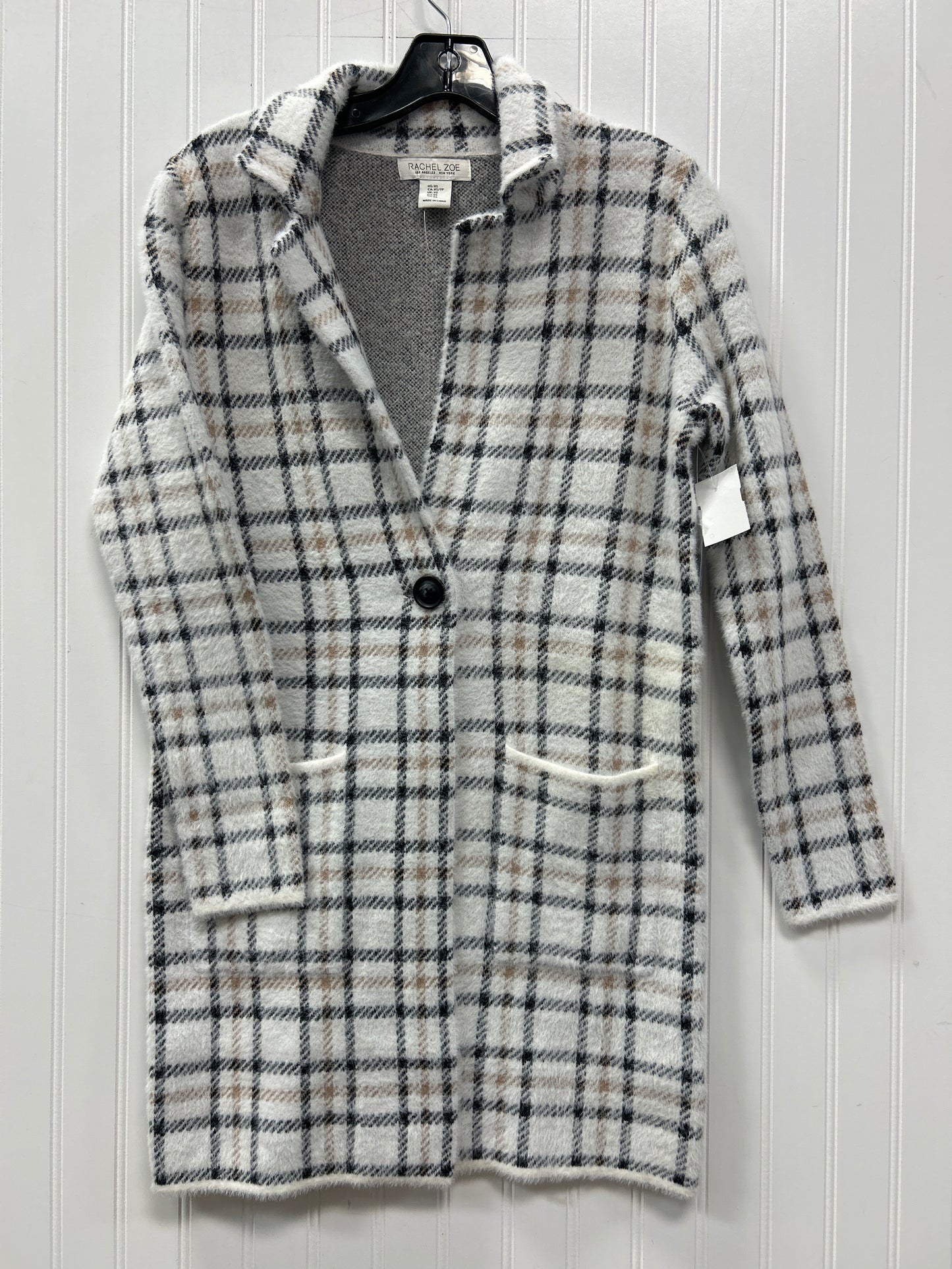Jacket Fleece By Rachel Zoe In Cream & Grey, Size:Xs