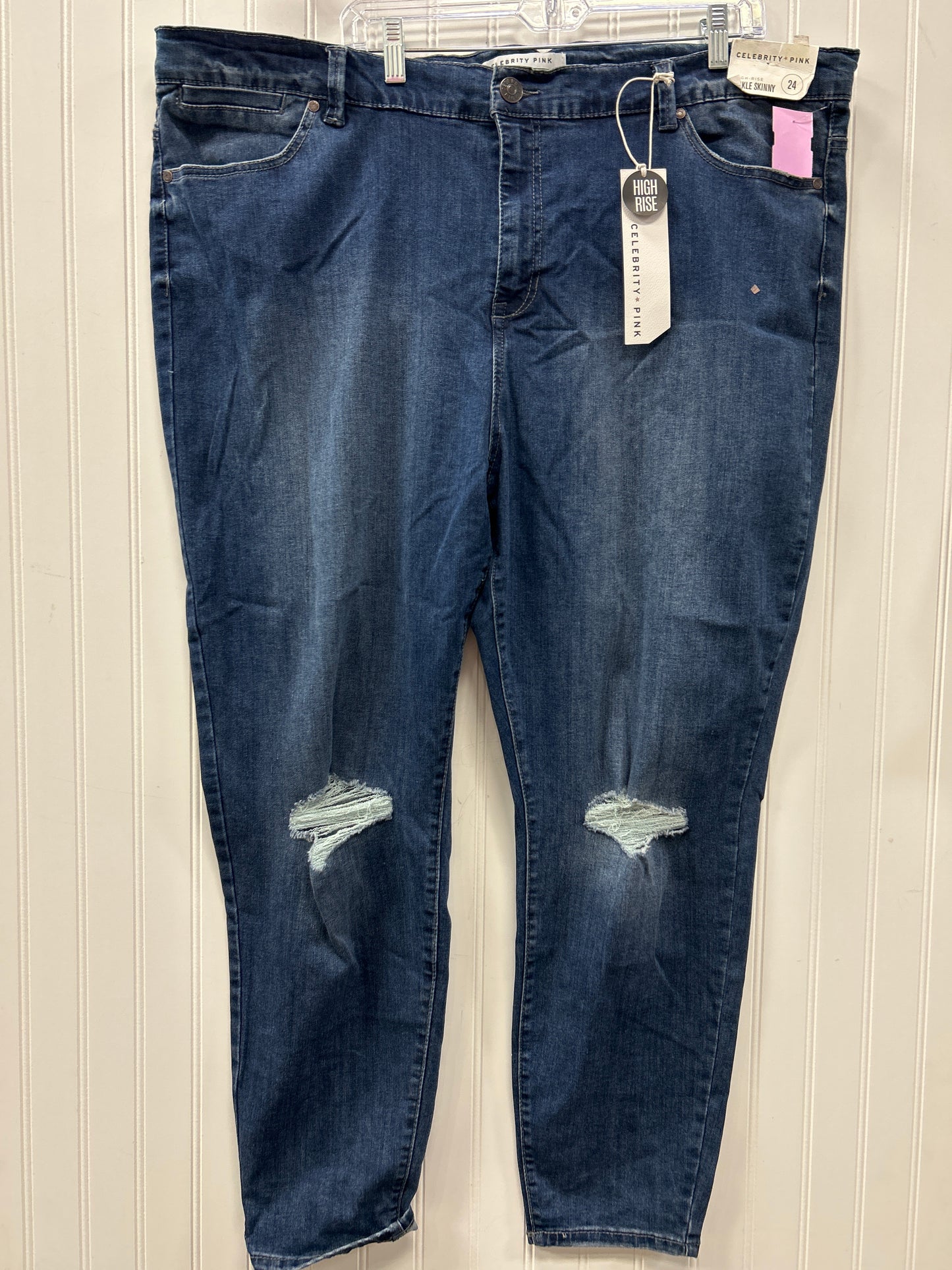 Jeans Skinny By Celebrity Pink In Blue Denim, Size:24