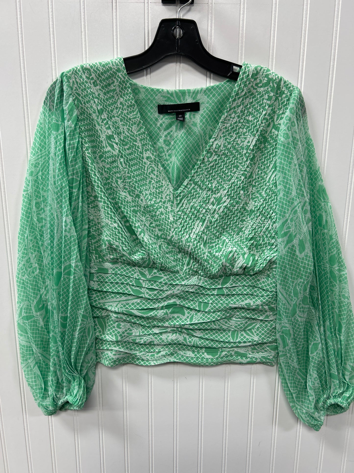 Blouse Ls By White House Black Market In Green, Size:10