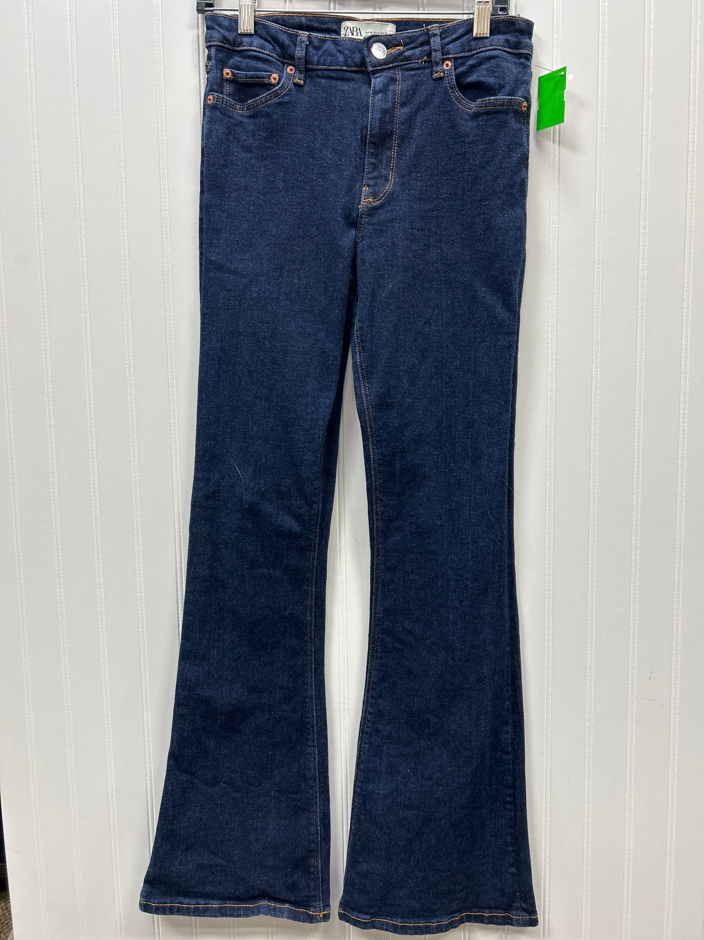 Jeans Boot Cut By Zara In Blue Denim, Size:6
