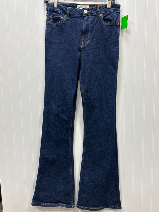 Jeans Boot Cut By Zara In Blue Denim, Size:6
