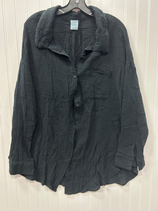 Blouse Ls By Shade & Shore In Black, Size:Xl