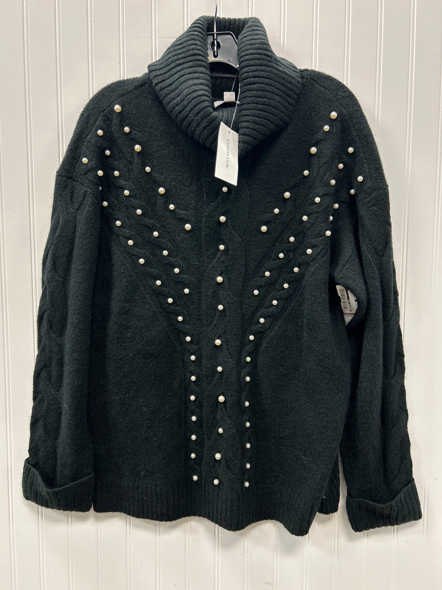 Sweater By Charter Club In Black, Size:Xl