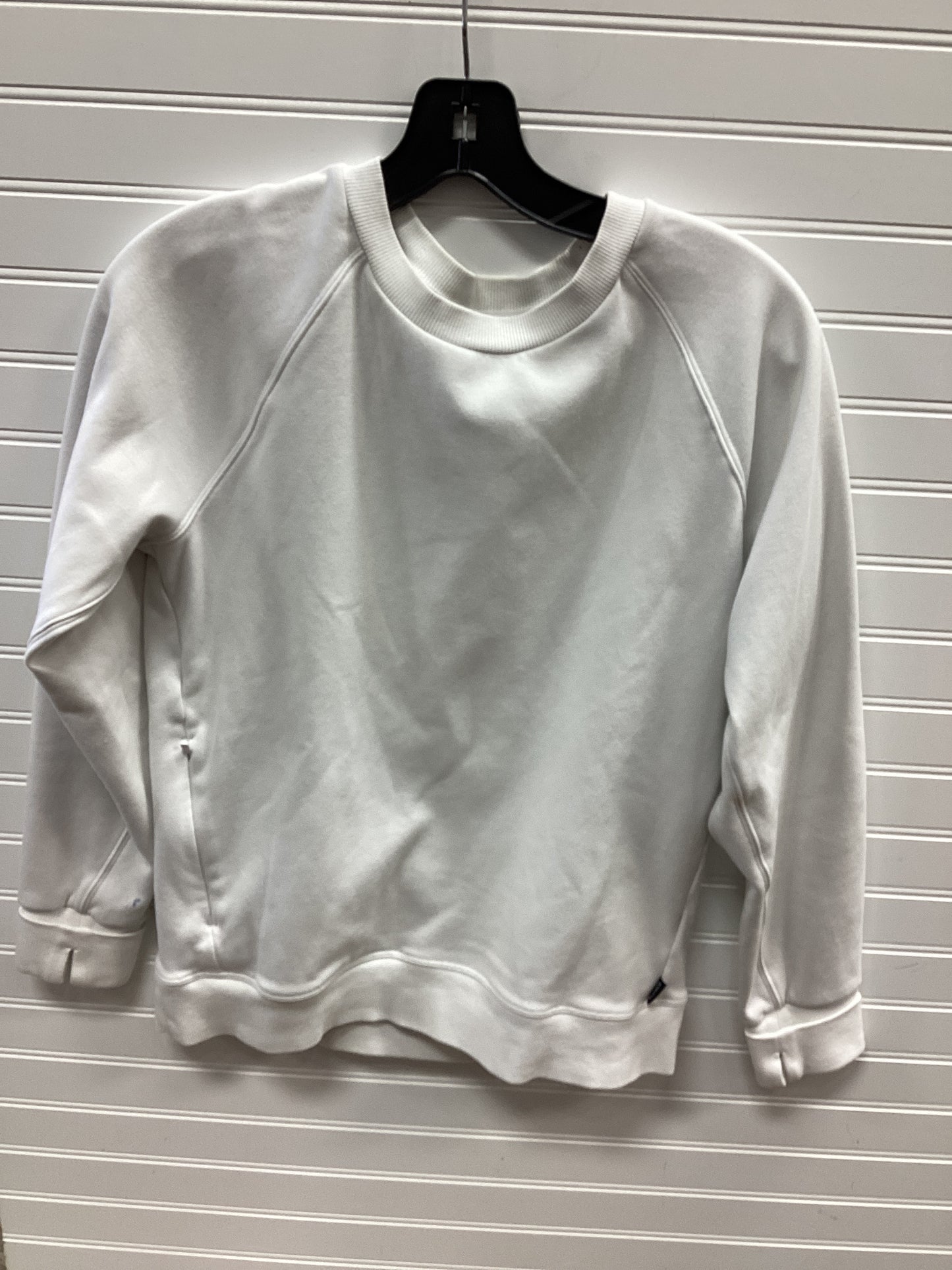 Athletic Sweatshirt Crewneck By Athleta In White, Size:Sp