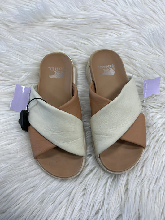 Sandals Flats By Sorel In Cream, Size:8